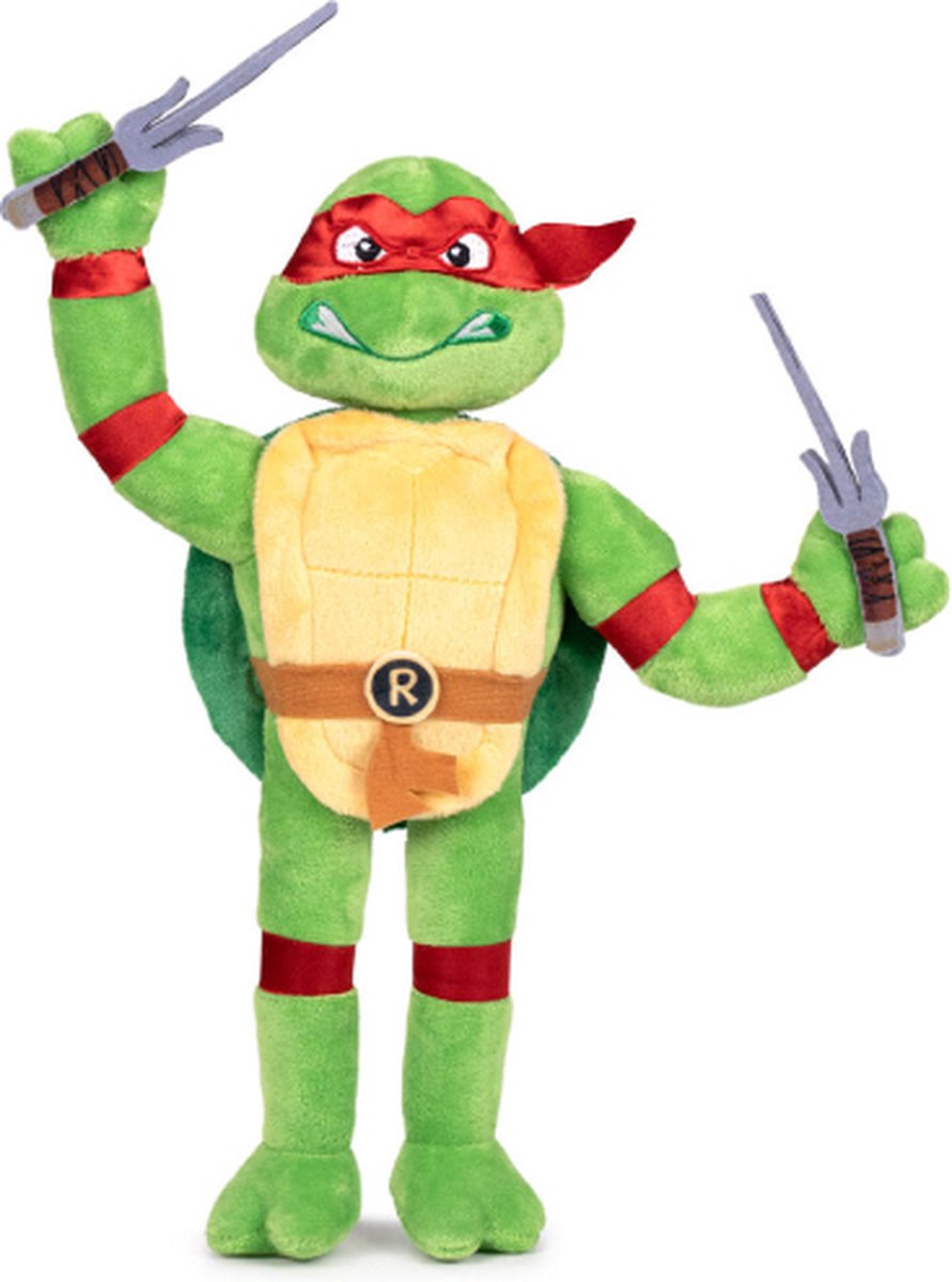 Raphael (Rood) Teenage Mutant Ninja Turtles Pluche Knuffel 32 cm [Nickelodeon Plush Toy | Speelgoed knuffeldier knuffelpop voor kinderen jongens meisjes | Michelangelo, Leonardo, Donatello, Raphael]